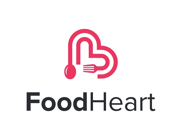 Coeur Avec Lettre B Et Fourchette Cuillère Contour Alimentaire Simple Vecteur De Conception De Logo Moderne Et élégant