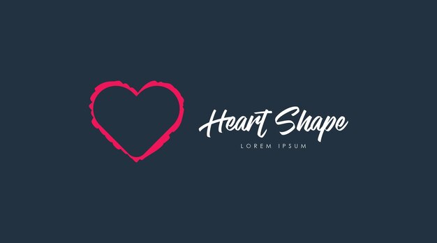 Coeur Logo Concept Vector Isolé Sur Fond Sombre