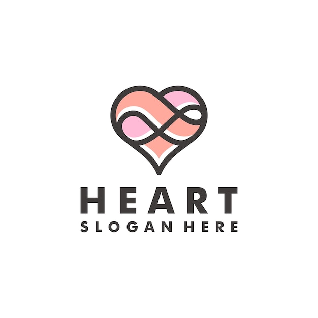Coeur logo design icône vector illustration
