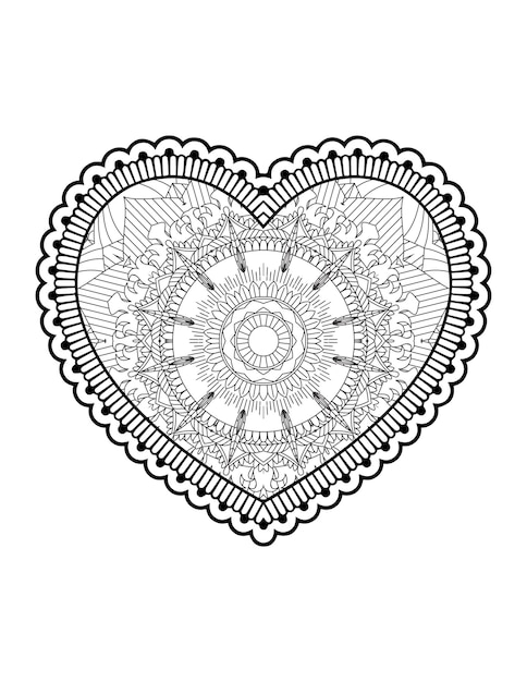 Coeur avec mandala floral. Coeur Mandala.Love.Ornamental coeur avec mandala.Mehndi fleur coeur.
