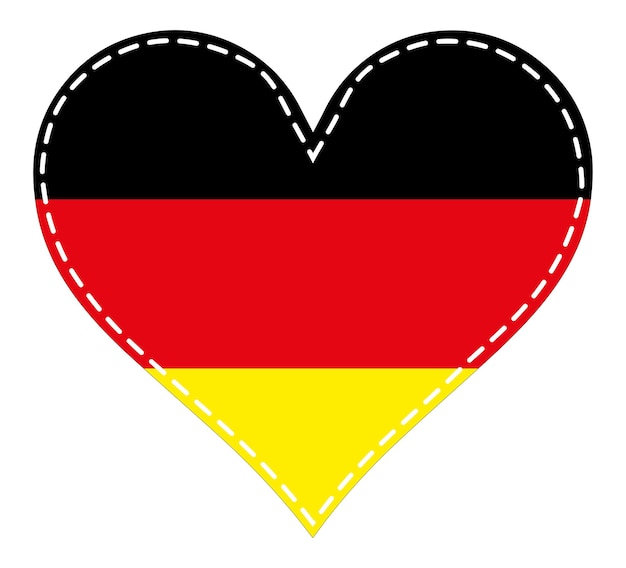 Coeur en patchwork technique Drapeau de l'Allemagne