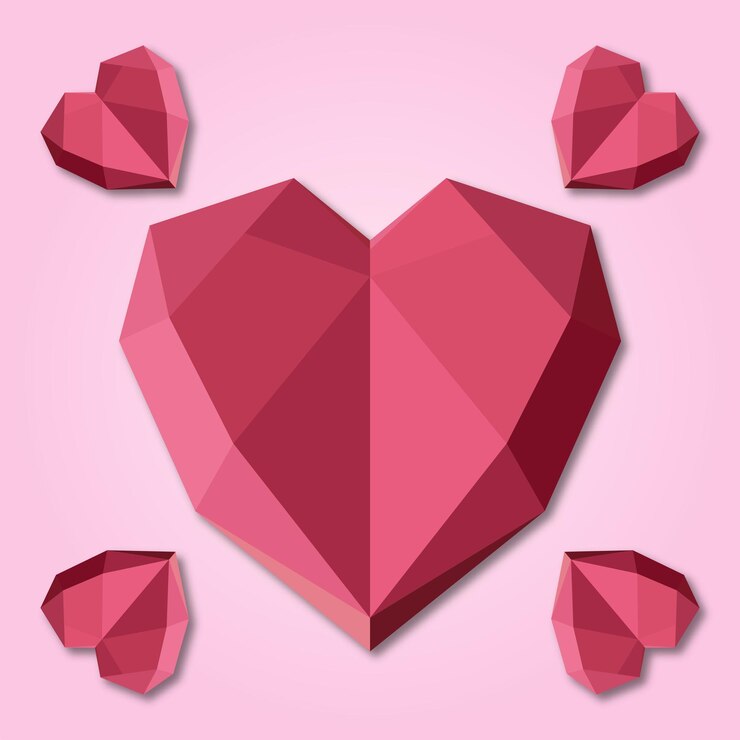 Vecteur coeur polygonal