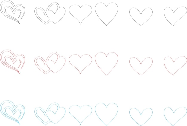 Vecteur cœur svg bundle cœurs svg amour svg saint-valentin svg cute cœur couper les fichiers des icônes du cœur dxf