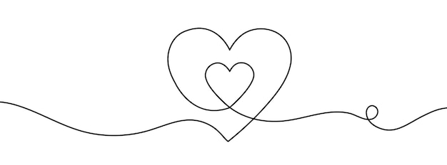 Coeur Symbole D'amour Abstrait Dessin Au Trait Continu Illustration Vectorielle Symbole De La Famille