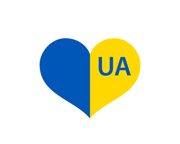 Coeur ukrainien aux couleurs bleu-jaune du drapeau de l'Ukraine Symbole de liberté et de démocratie