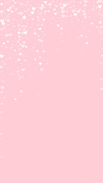 Des cœurs blancs éparpillés sur un fond rose