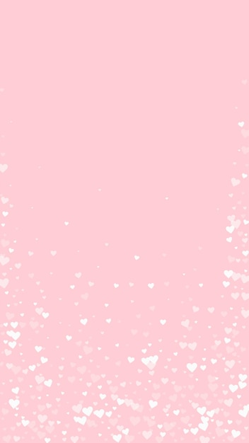 Des cœurs blancs éparpillés sur un fond rose