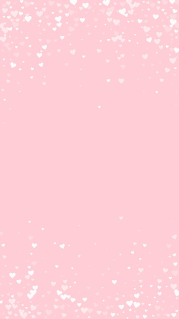 Des cœurs blancs éparpillés sur un fond rose