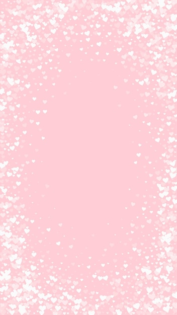 Des cœurs blancs éparpillés sur un fond rose