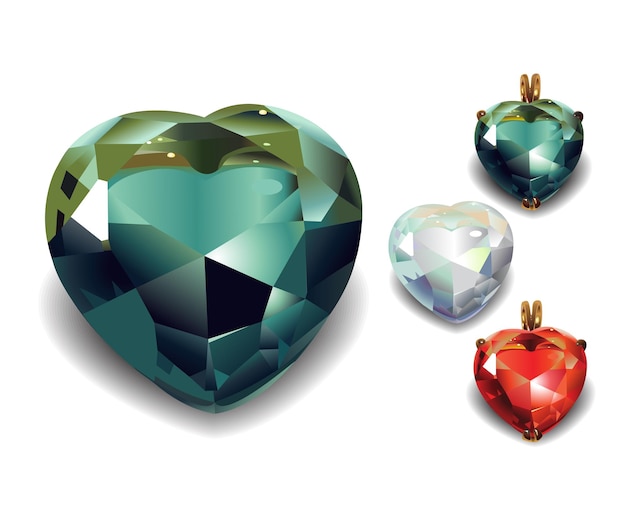 Coeurs de diamants brillants