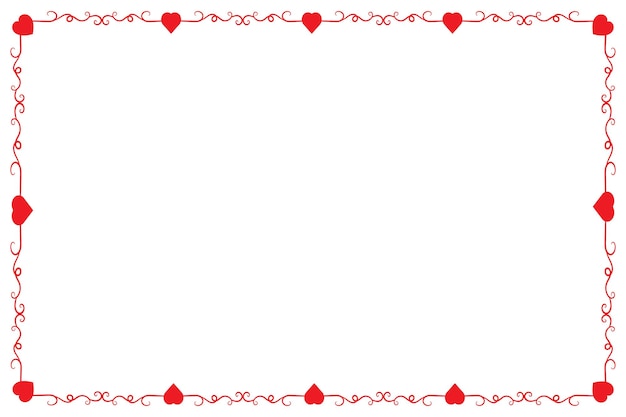 Vecteur cœurs rouges ornés cadre de récompense bordure carte de la saint-valentin bordure élément vectoriel de disposition du carré