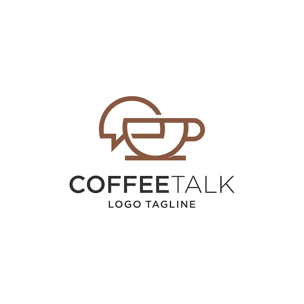 Coffee Cup Roast Breakfast Logo Design Line Outline Pour Cafe Restaurant