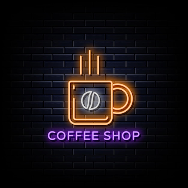 Coffee Shop Logo Enseignes Au Néon