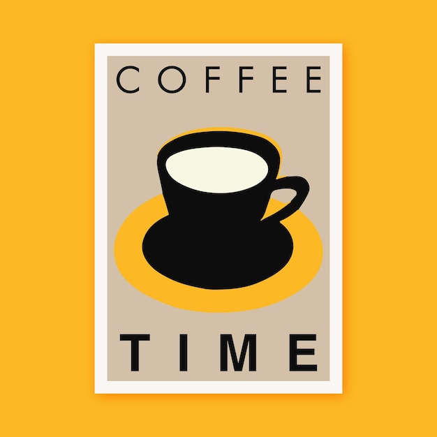 Coffee Time Vector Printable Minimalist Modern Poster Art