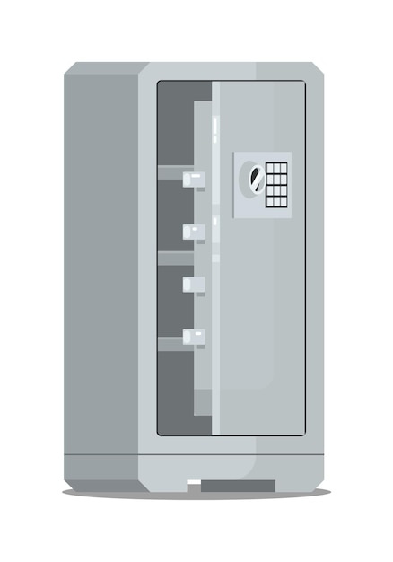 Coffre-fort de stockage d'argent en métal ouvert avec serrure numérique isolée