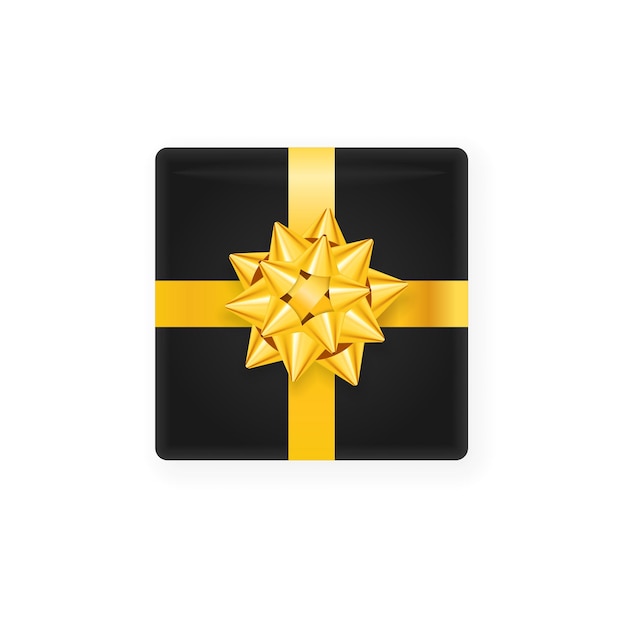Coffret cadeau d'anniversaire festif avec arc et ruban isolé sur fond blanc
