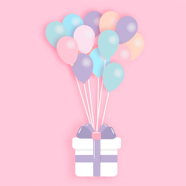 Coffret cadeau avec des ballons.