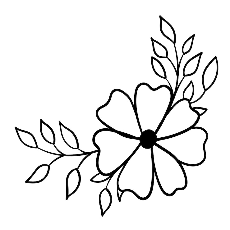 Vecteur coin botanique, ornement de fleurs et de feuilles pour la décoration