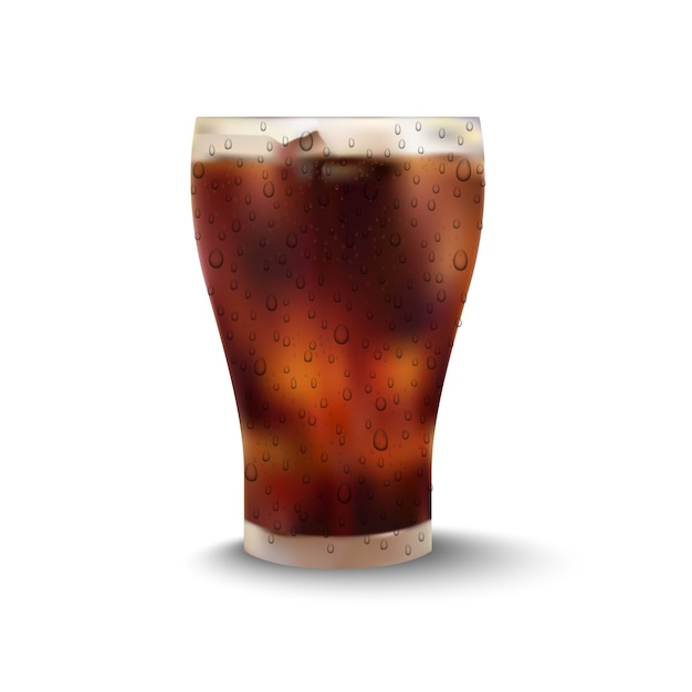 Cola en verre sur fond blanc