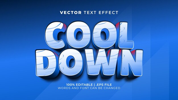 Coll Down Relax Modèle De Style D'effet De Texte Modifiable 3d