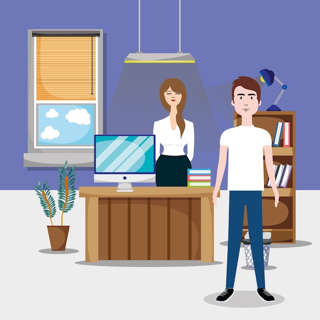 Collaborateurs travaillant au bureau