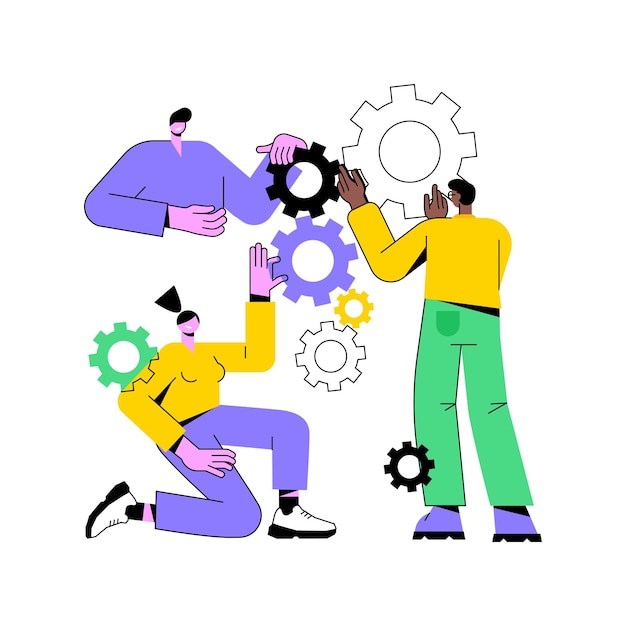Collaboration concept abstrait illustration vectorielle