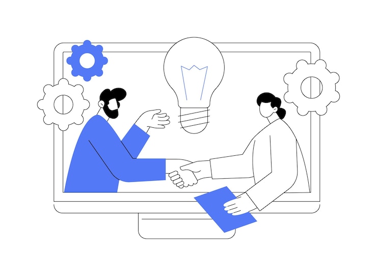 Vecteur collaboration concept abstrait illustration vectorielle