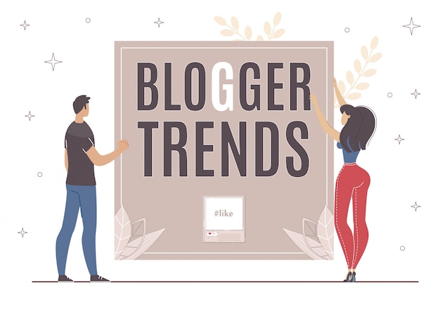 Vecteur collaboration pour utiliser les tendances blogger dans le réseau.