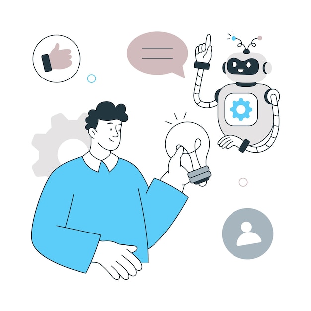 Collaborative Automation Flat Style Design Illustration vectorielle du fichier EPS 10
