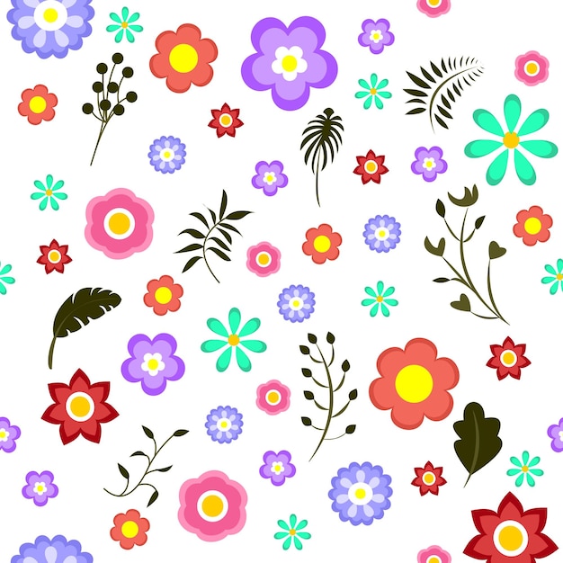 Collage Contemporain Motif Floral Sans Soudure.