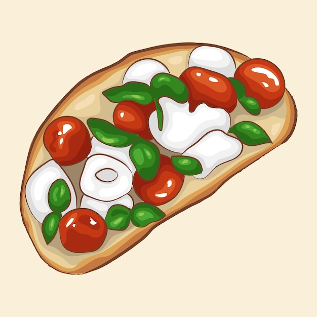 collation italienne avec du pain croustillant Bruschetta Caprese