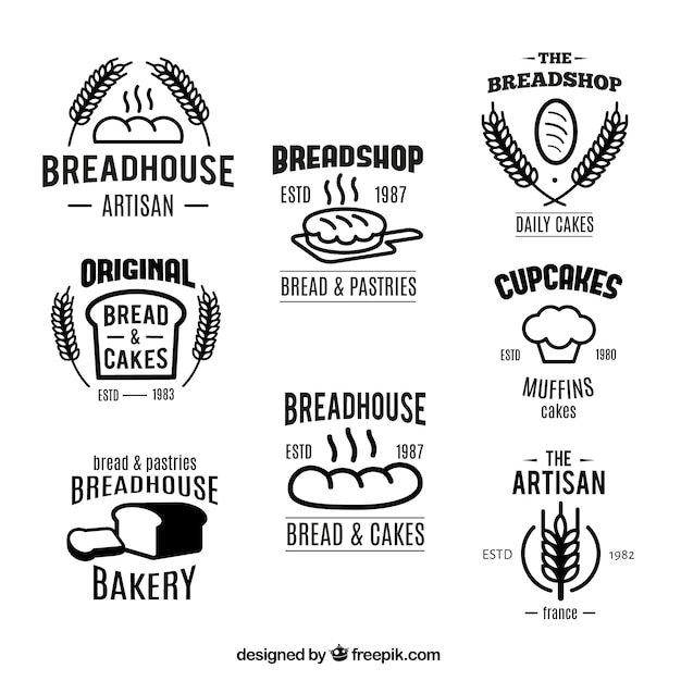 Vecteur collecte des badges de boulangerie