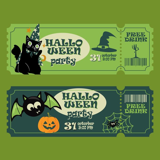 Vecteur collecte de billets pour la fête d'halloween