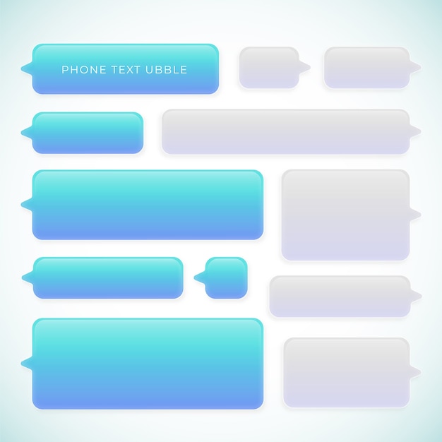 Collecte de bulles de texte de téléphone en gradient