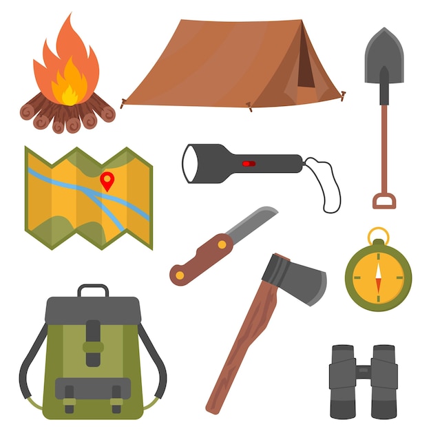 la collecte des éléments de camping