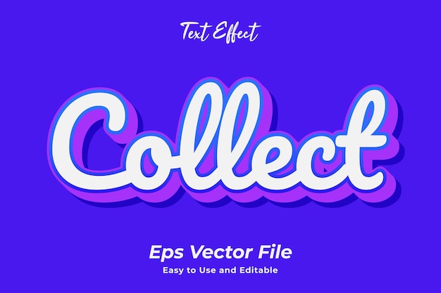 Collecter l'effet de texte Modifiable et facile à utiliser Vecteur Premium