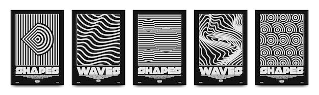 Collection d'affiches abstraites minimalistes modernes aux formes géométriques