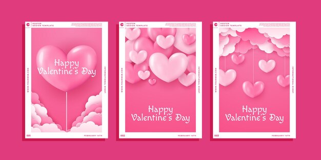 Collection D'affiches Conceptuelles Pour La Fête De La Saint-valentin