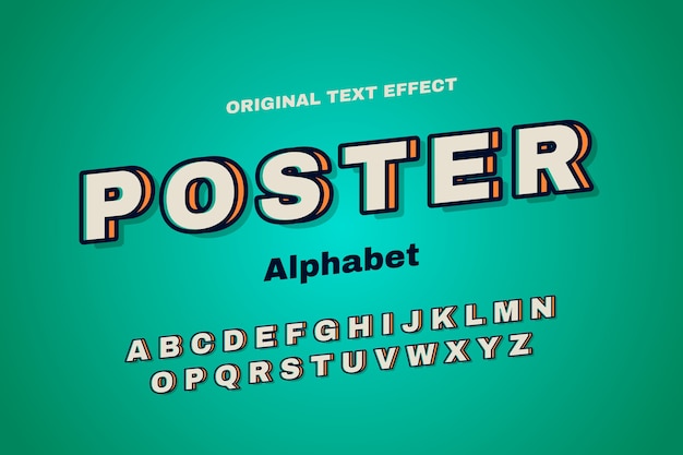 Collection D'alphabet Dans Le Concept Rétro 3d