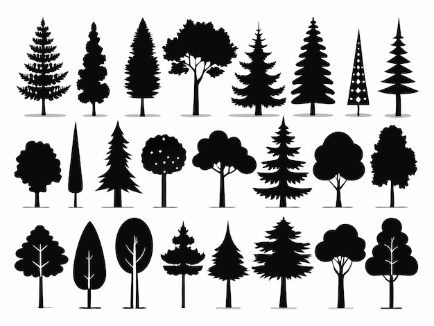 une collection d'arbres avec un fond blanc qui dit citation arbres citation