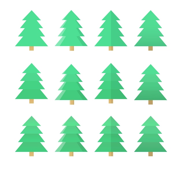 Collection d'arbres de Noël Ensemble d'arbres de Noël vectoriels