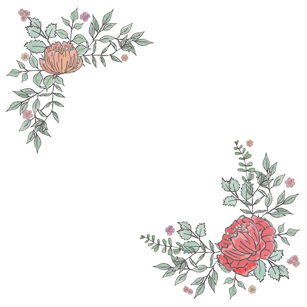 Vecteur collection d'arrangements floraux vectoriels illustration à l'aquarelle