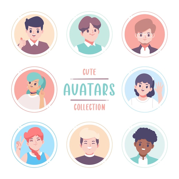 collection d'avatar design plat