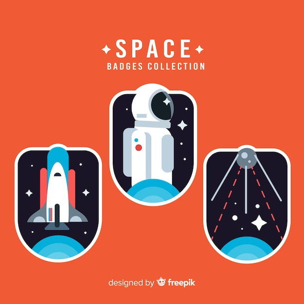 Collection De Badge Belle Espace Avec Un Design Plat