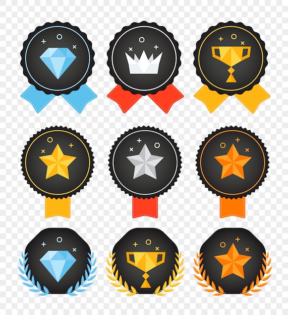 Collection De Badges De Couleur De Vecteur Isolée