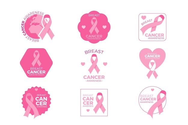 Collection De Badges Du Mois De Sensibilisation Au Cancer Du Sein