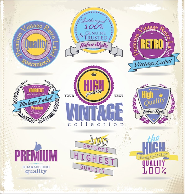 Vecteur collection de badges et étiquettes