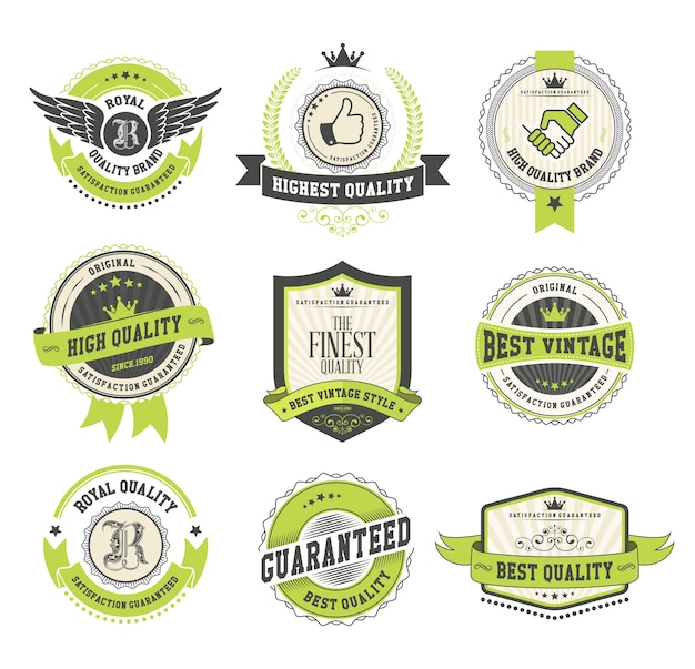 Vecteur collection de badges et étiquettes