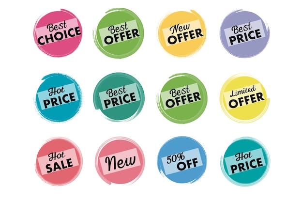 Collection De Badges D'offre De Vente