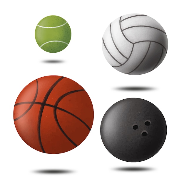 Collection de balles de sport 3D